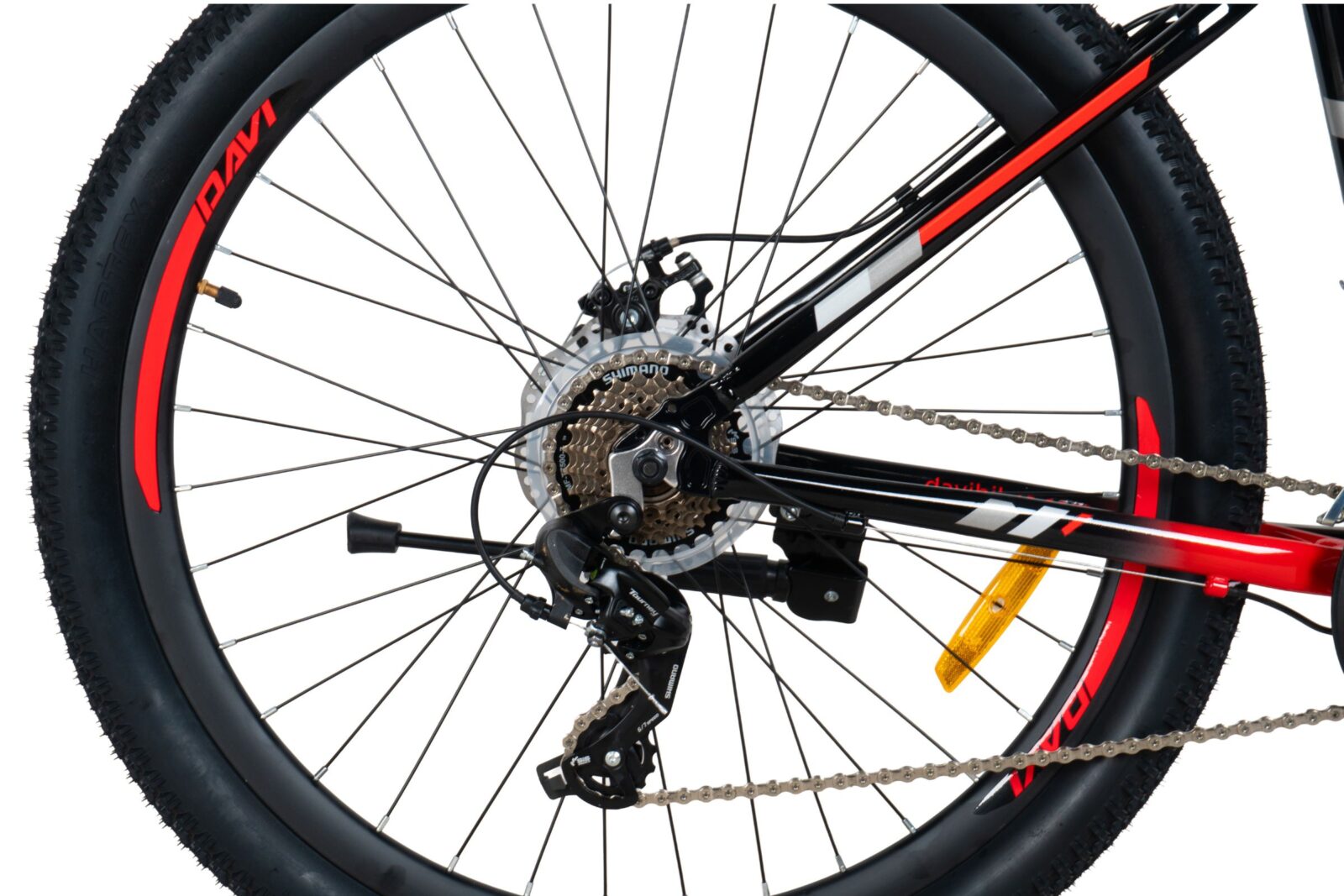 mountainbike davi montaro aluminium, 27,5", 160 185 cm, 21 växlar, röd/svart (copy)