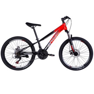 Barncykel Mars 24", 130-160 cm, 21 växlar, Svart Röd