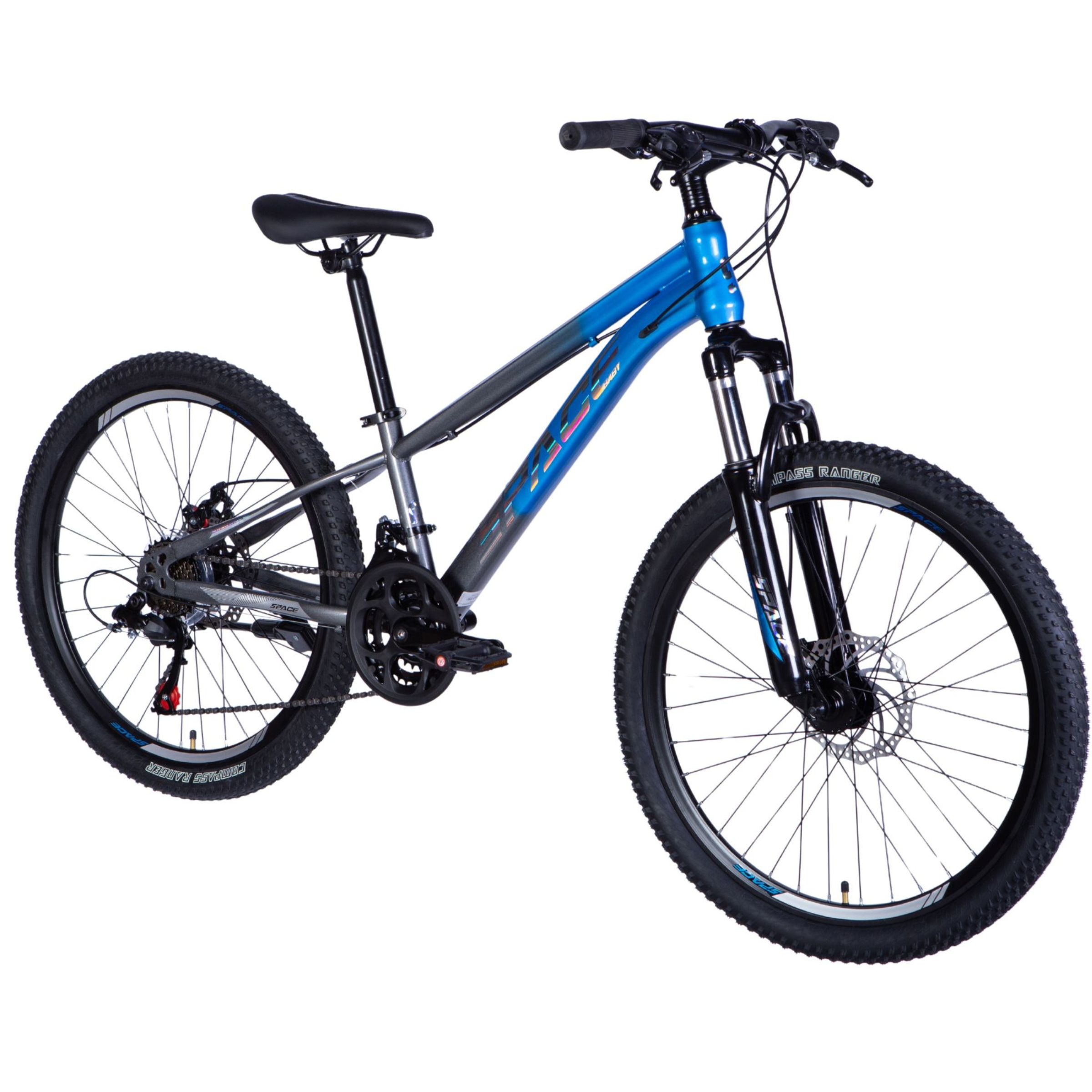 barncykel mars 24", 130 160 cm, 21 växlar, blå/grå