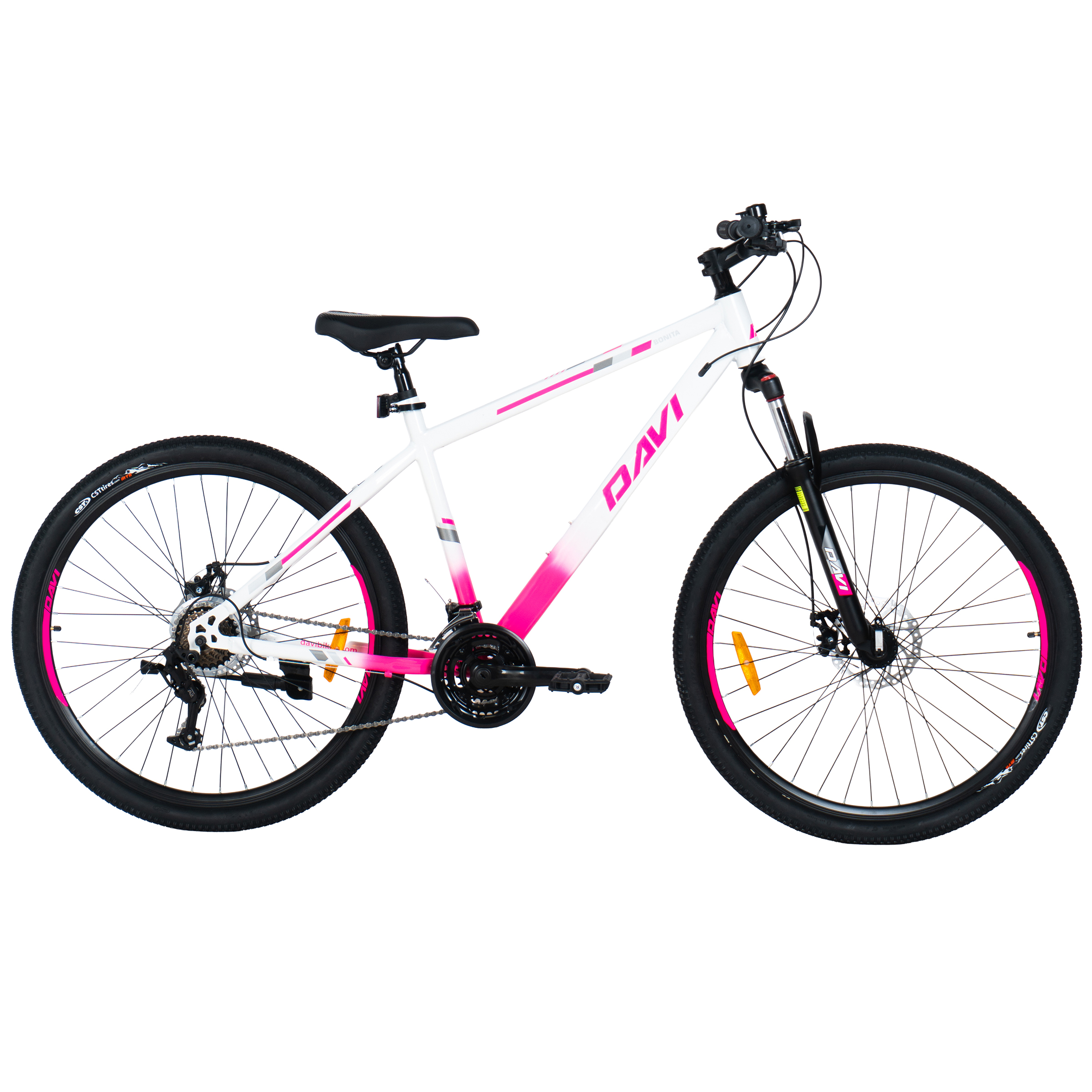 Mountainbike Davi Bonita 27,5", 160-185 cm, 21 växlar, Vit/Rosa