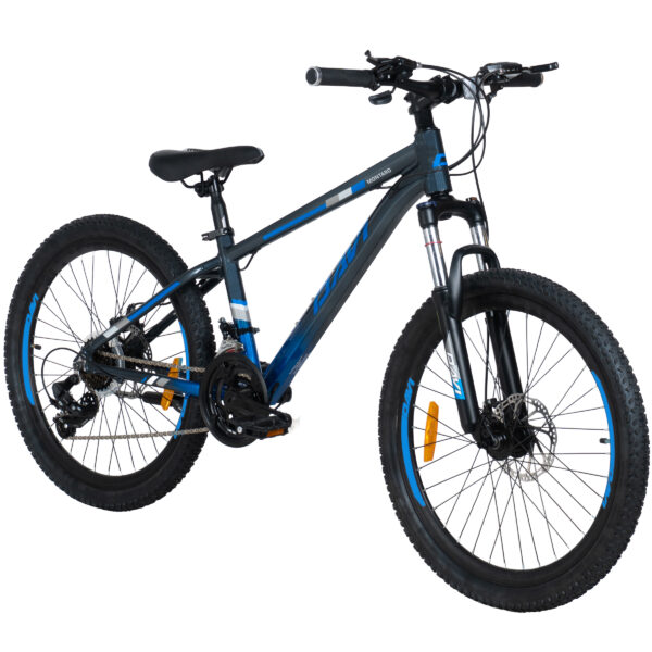 barncykel davi montaro aluminium, 24", 130 160 cm, 21 växlar, grå/blå