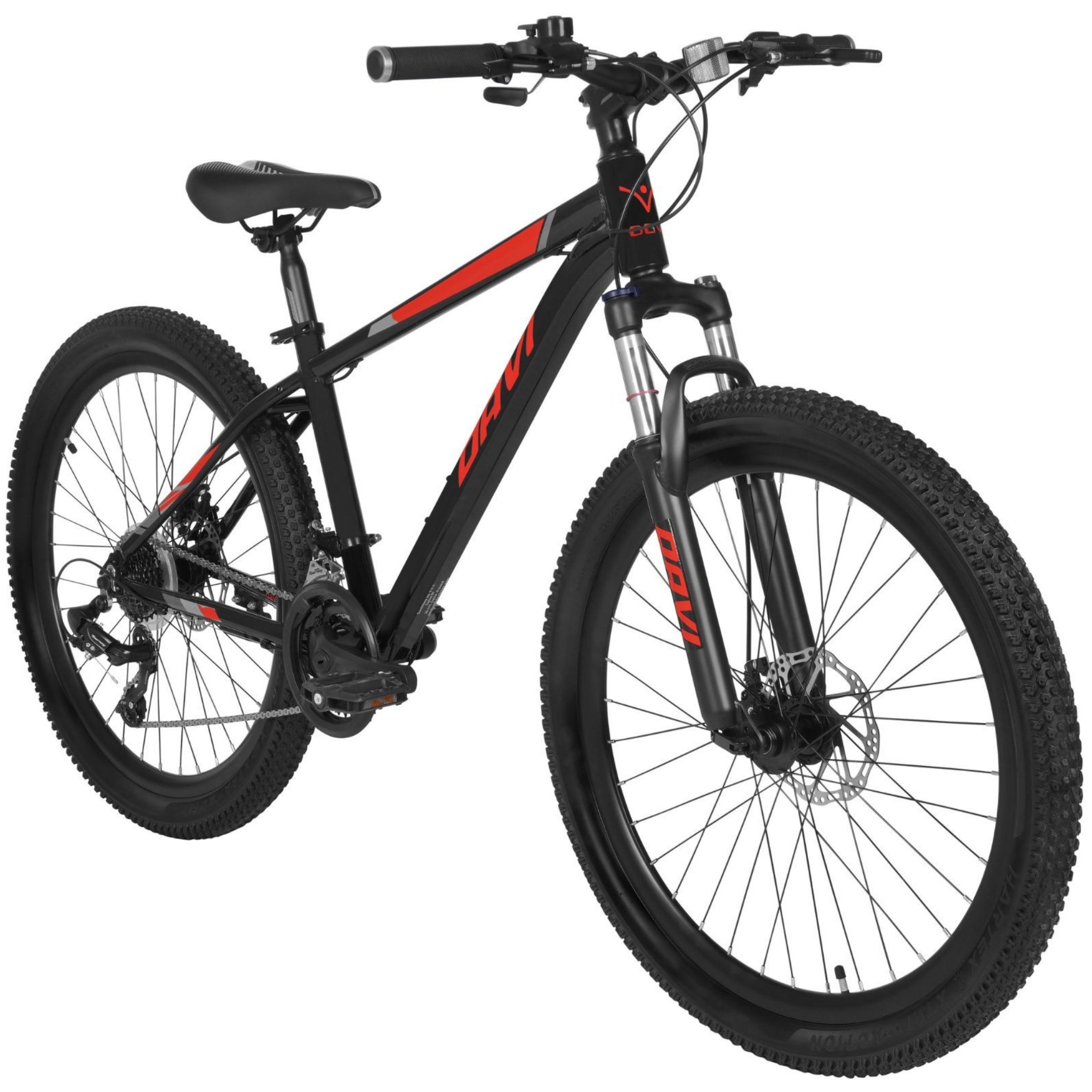 mountainbike davi montaro aluminium, 26", 145 170 cm, 21 växlar, röd/svart