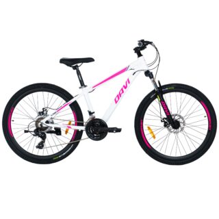 Mountainbike Davi Bella Aluminium, 26", 145-170 cm, 21 växlar, Vit/Rosa