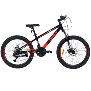 Barncykel Davi Terrano 24, 130-160 cm, 21 växlar, Röd/Svart