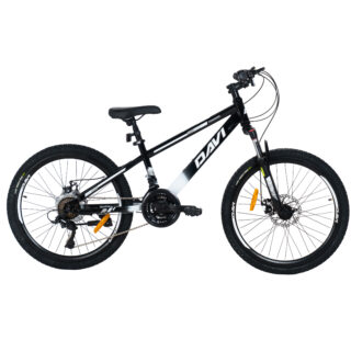 Barncykel Davi Terrano 24", 130-160 cm, 21 växlar, Svart/Vit