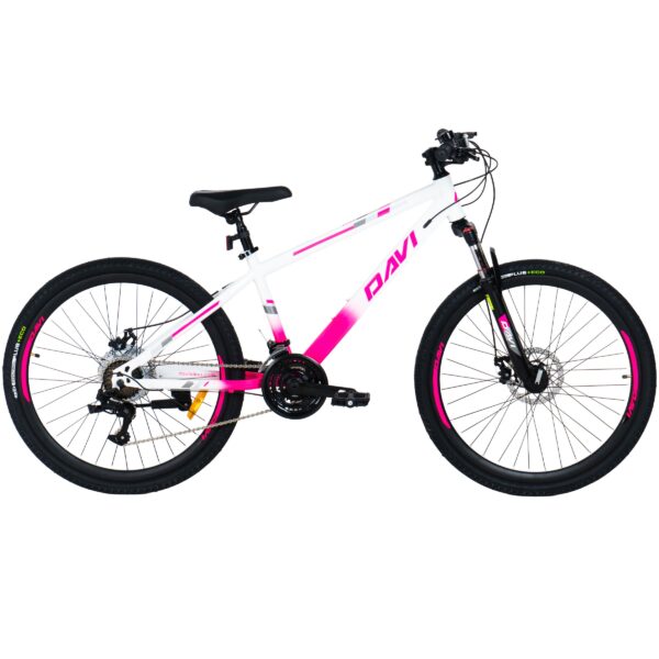 mountainbike davi bonita 26, 145 170 cm, 21 växlar, rosa/vit
