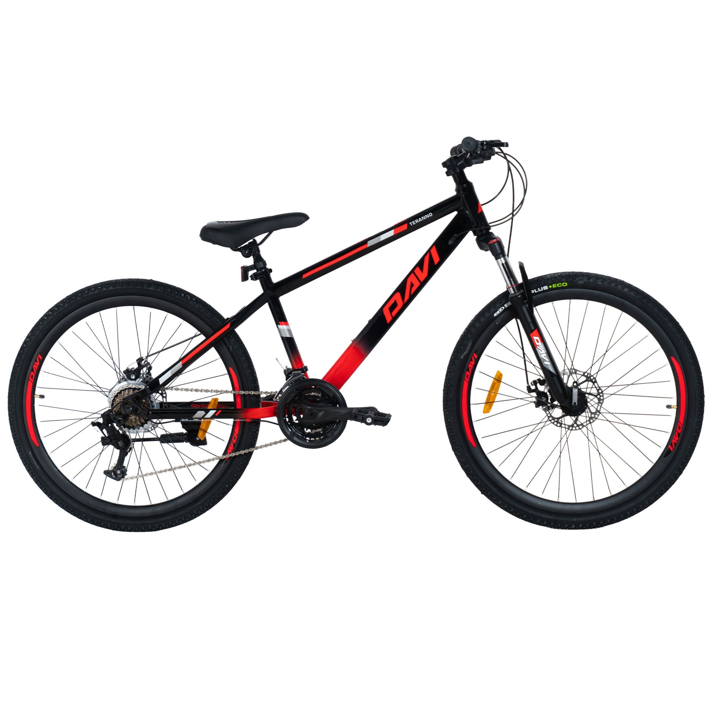 Mountainbike Davi Terrano 26", 145-170 cm, 21 växlar, Röd/Svart