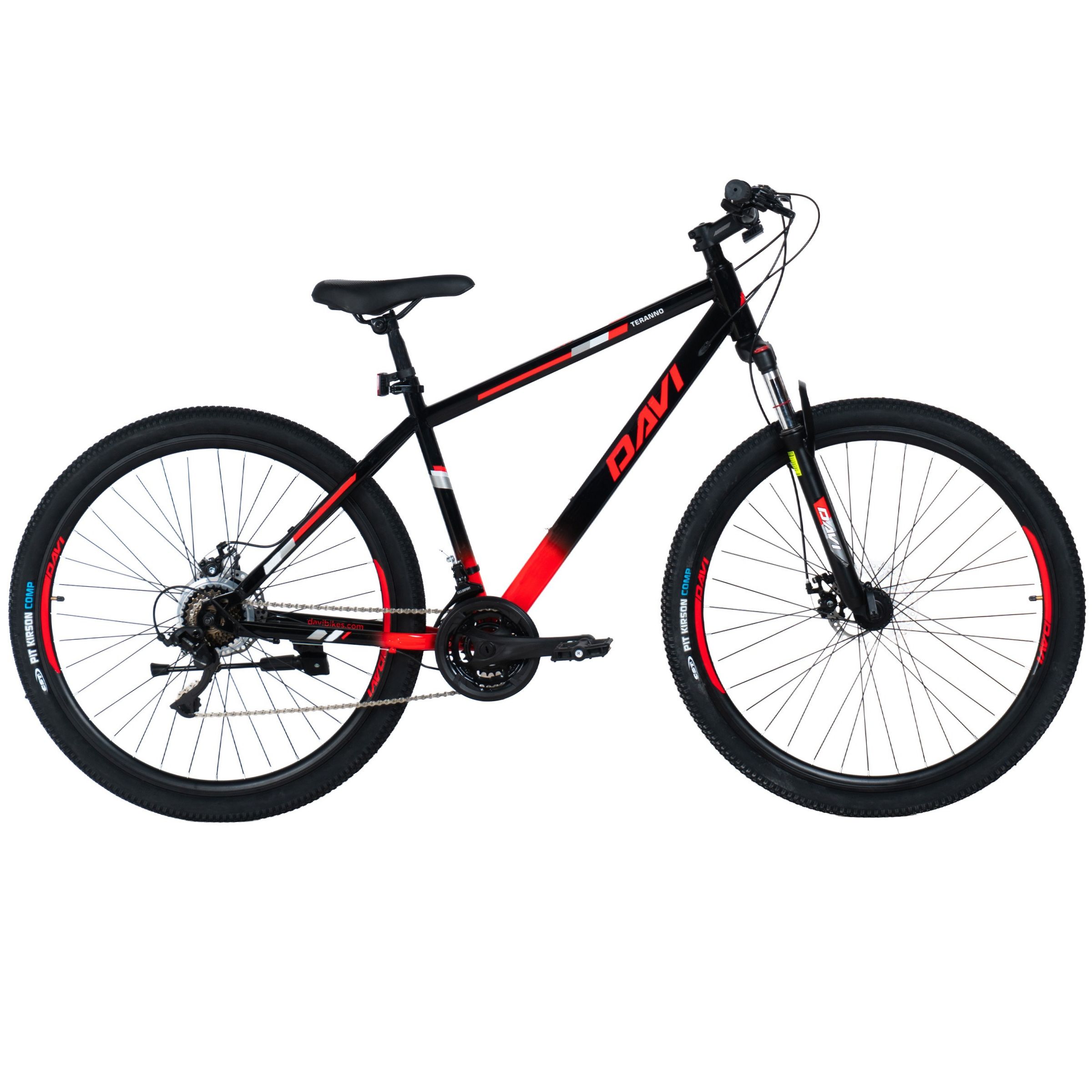 Mountainbike Davi Terrano 29", 170-195 cm, 21 växlar, Svart/Röd