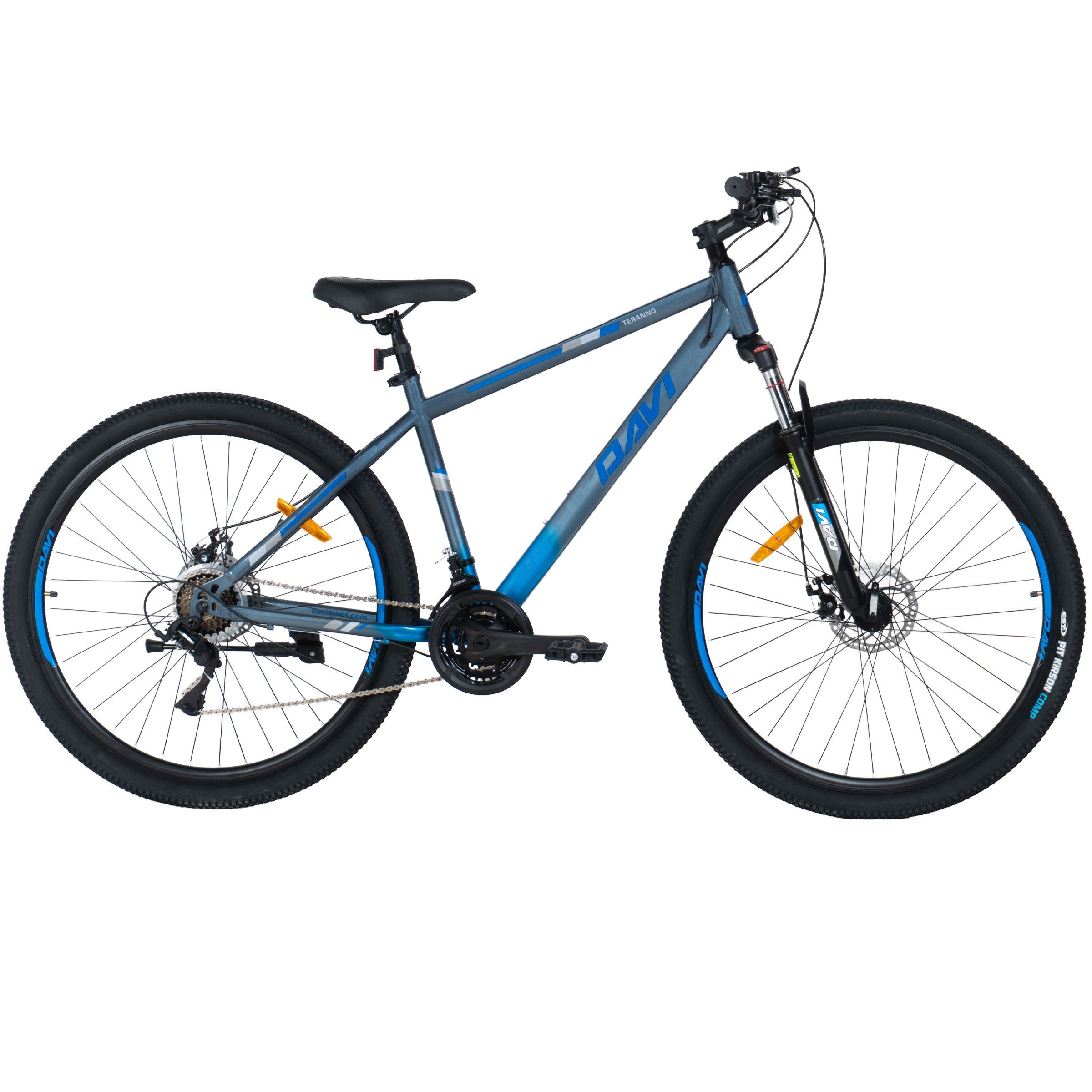 mountainbike davi terrano 29", 170 195 cm, 21 växlar, grå/blå