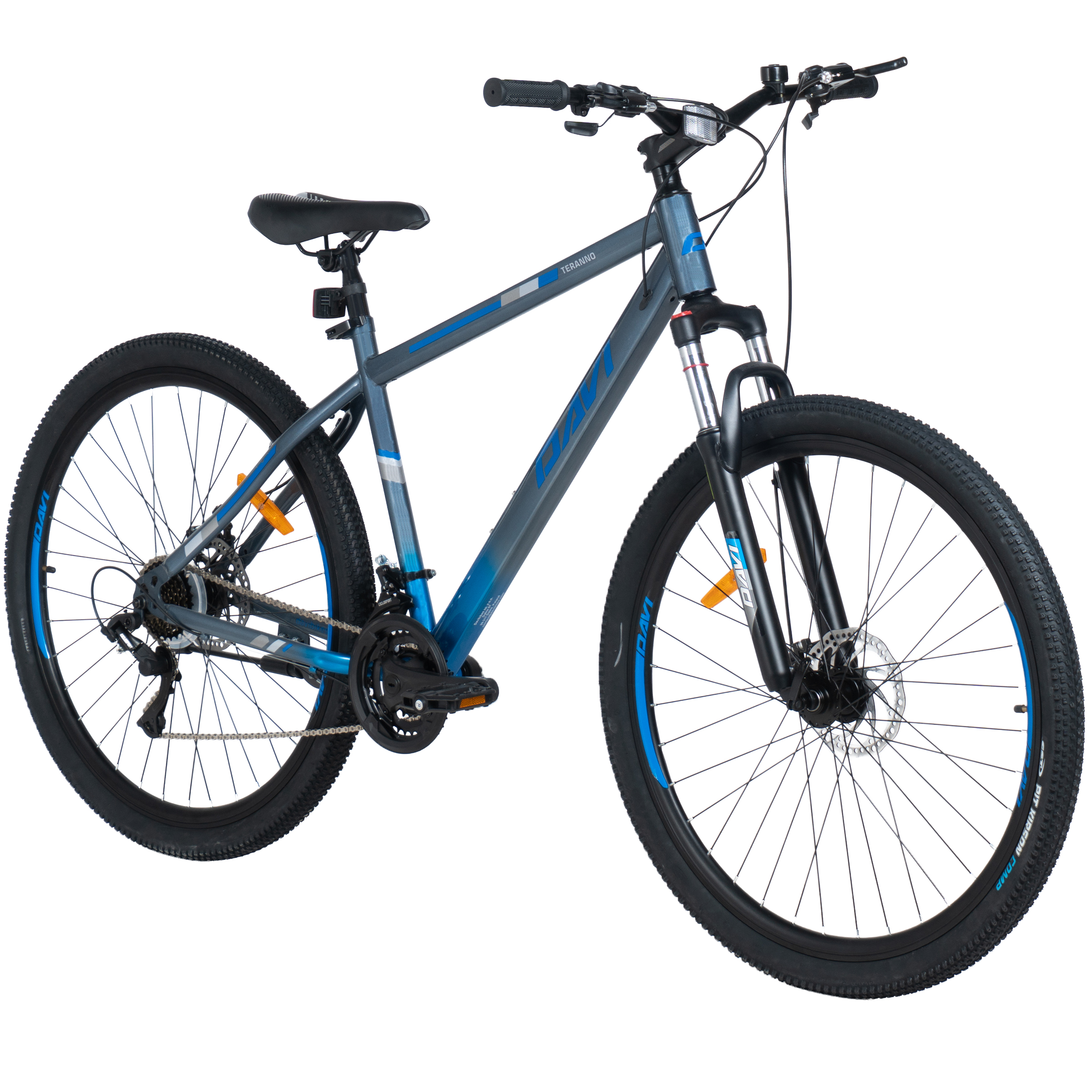 mountainbike davi terrano 29", 170 195 cm, 21 växlar, grå/blå