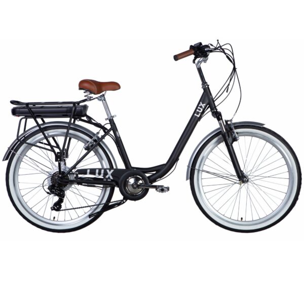 elcykel e lux 26", 155 170cm, 50 km, 7 växlar, svart