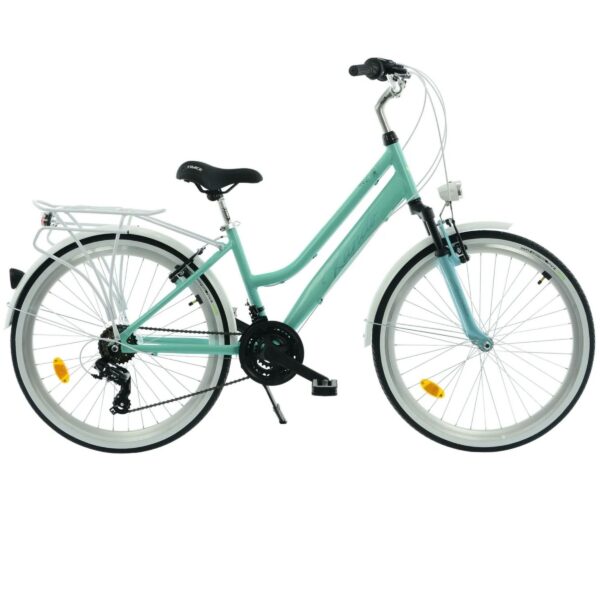 barncykel kands aurelia, aluminium, 26", 140 160 cm, 18 växlar, grön