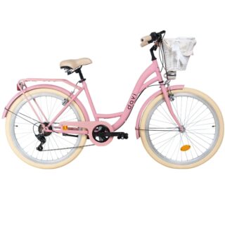 Damcykel Davi Emma 26", 155-180 cm, 7 växlar, Rosa/Beige