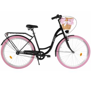 Damcykel Davi Lila 28", 160-185 cm, 1 växel, Svart/Rosa