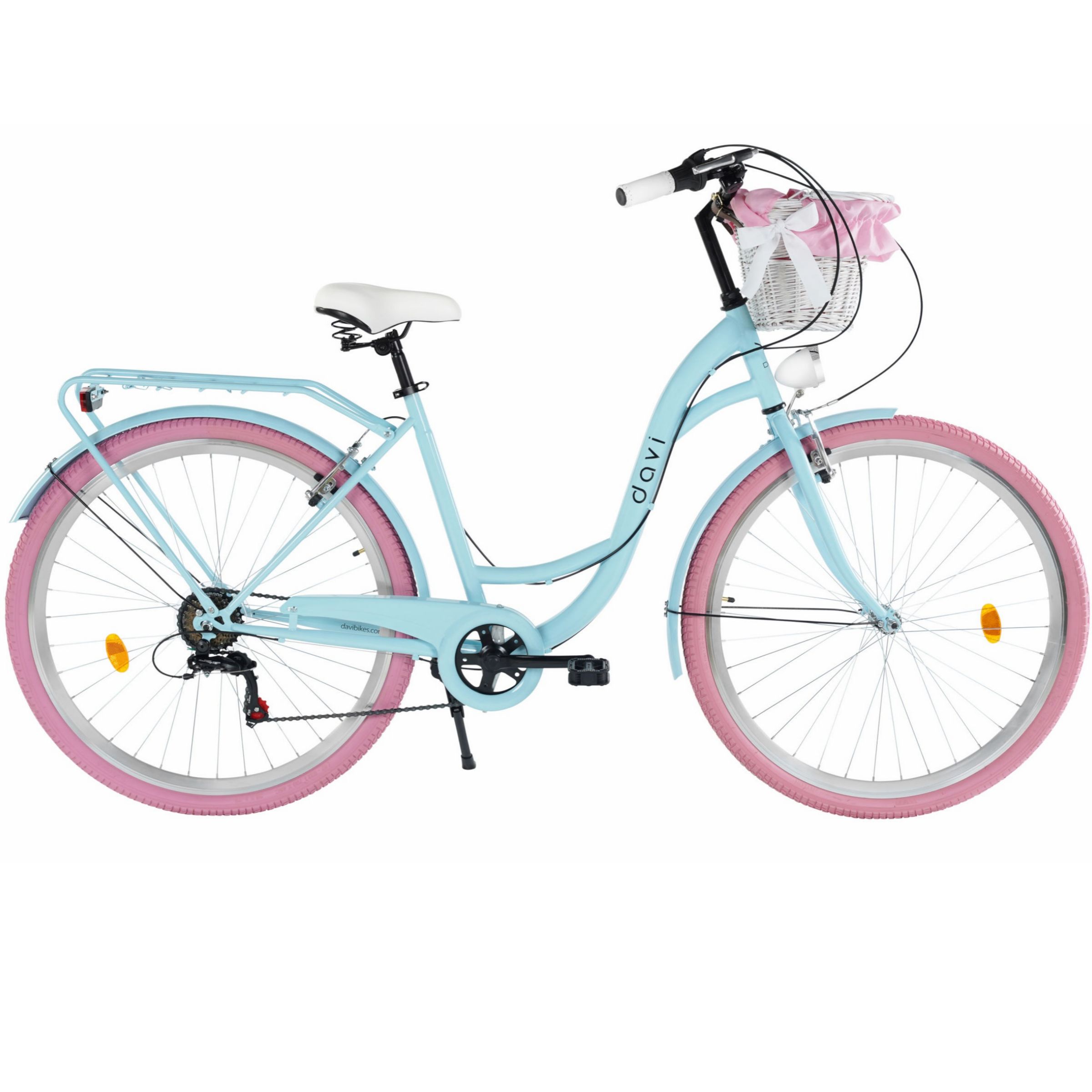 Damcykel Davi Emma 28", 160-185 cm, 7 växlar, Blå/Rosa