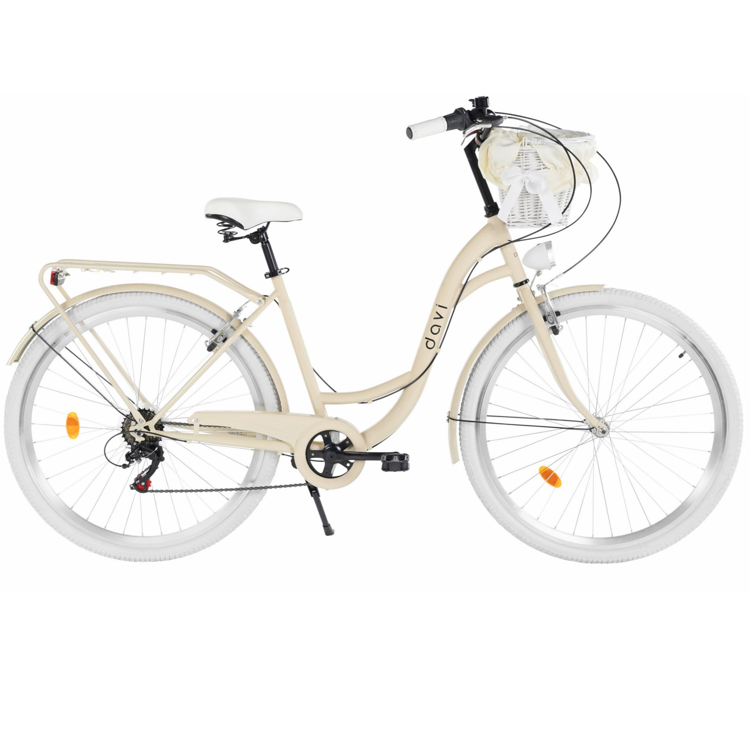 Damcykel Davi Emma 28", 160-185 cm, 7 växlar, Krämfärg/Vit